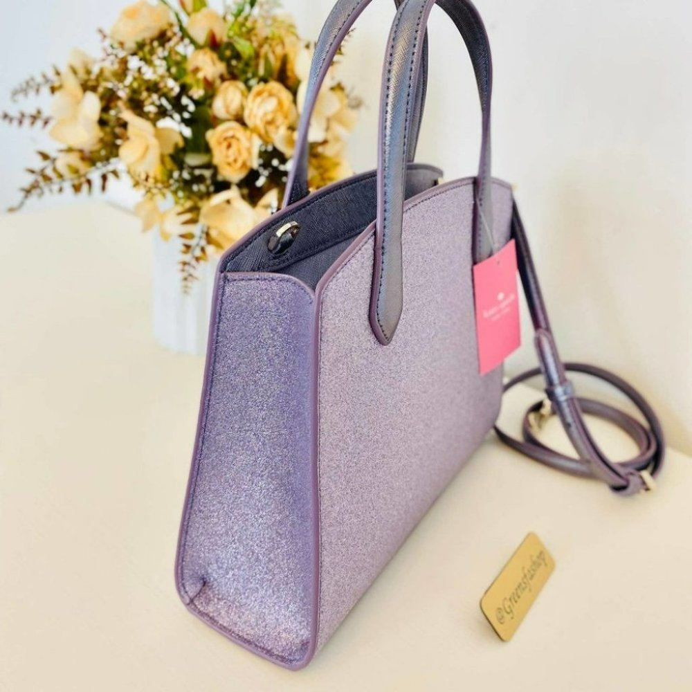 Kate spade purse tinsel glitter satchel handbag - Picture 6 of 11